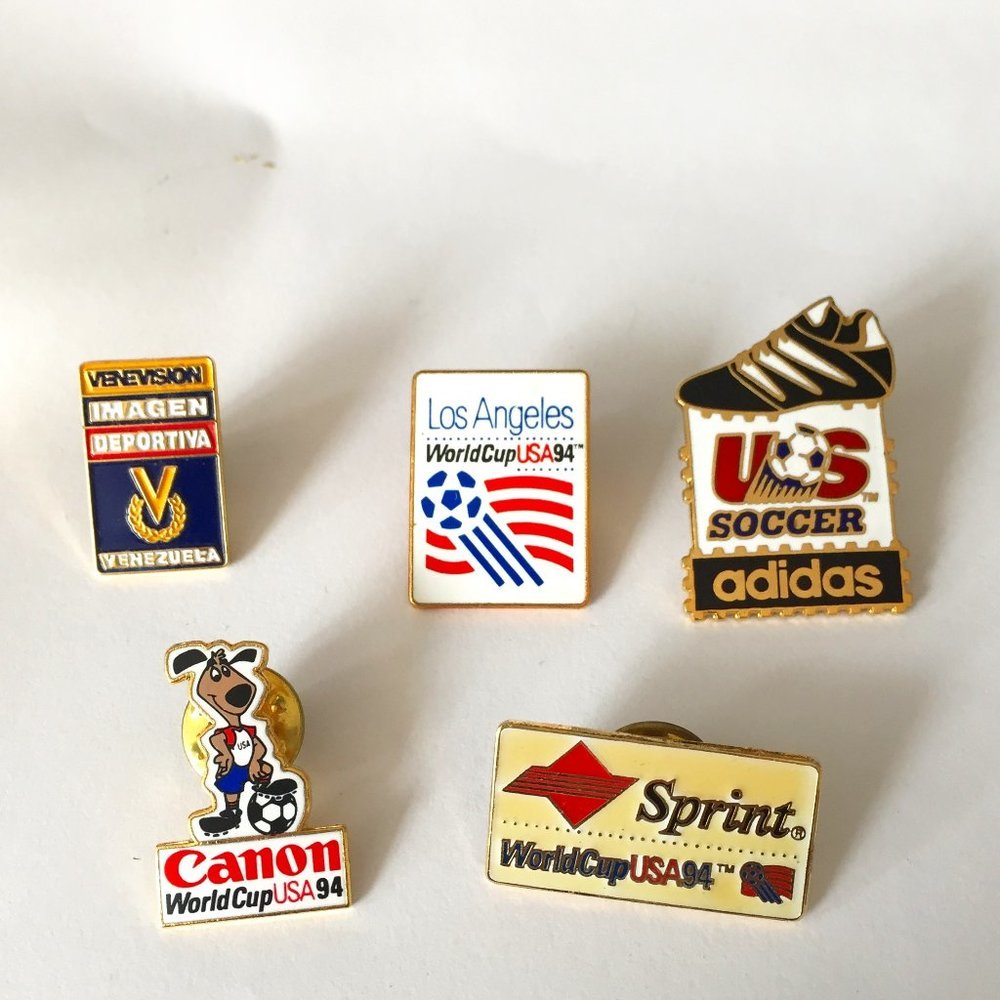 Lot of 5 LA World Cup "94 commemorative pins.